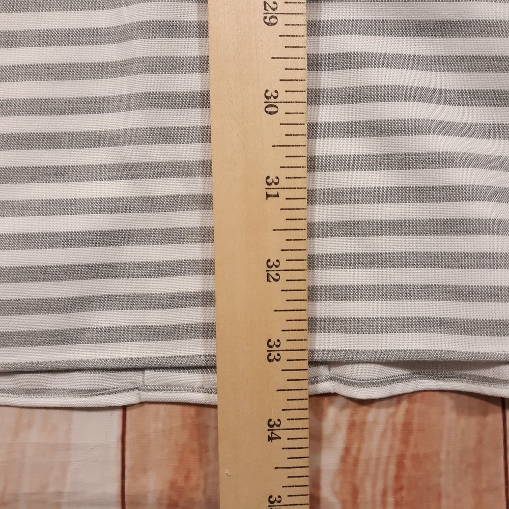 Banana Republic Non-Iron Shirt Mens Size Large Tall Slim‎ Fit Gray Striped NEW - Picture 9 of 11